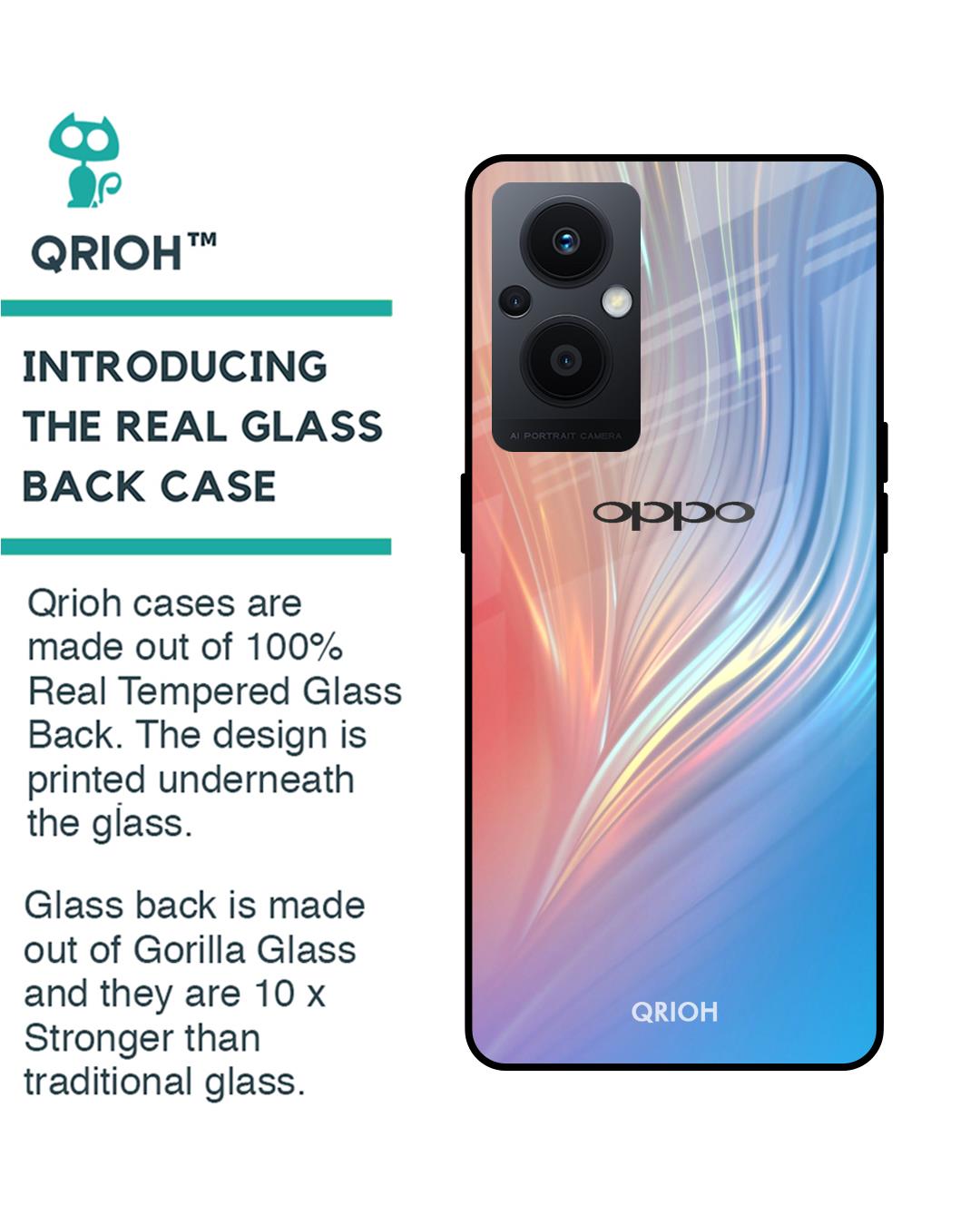 Shop Mystic Aurora Printed Premium Glass Cover for OPPO F21 Pro 5G (Shockproof, Light Weight)-Back