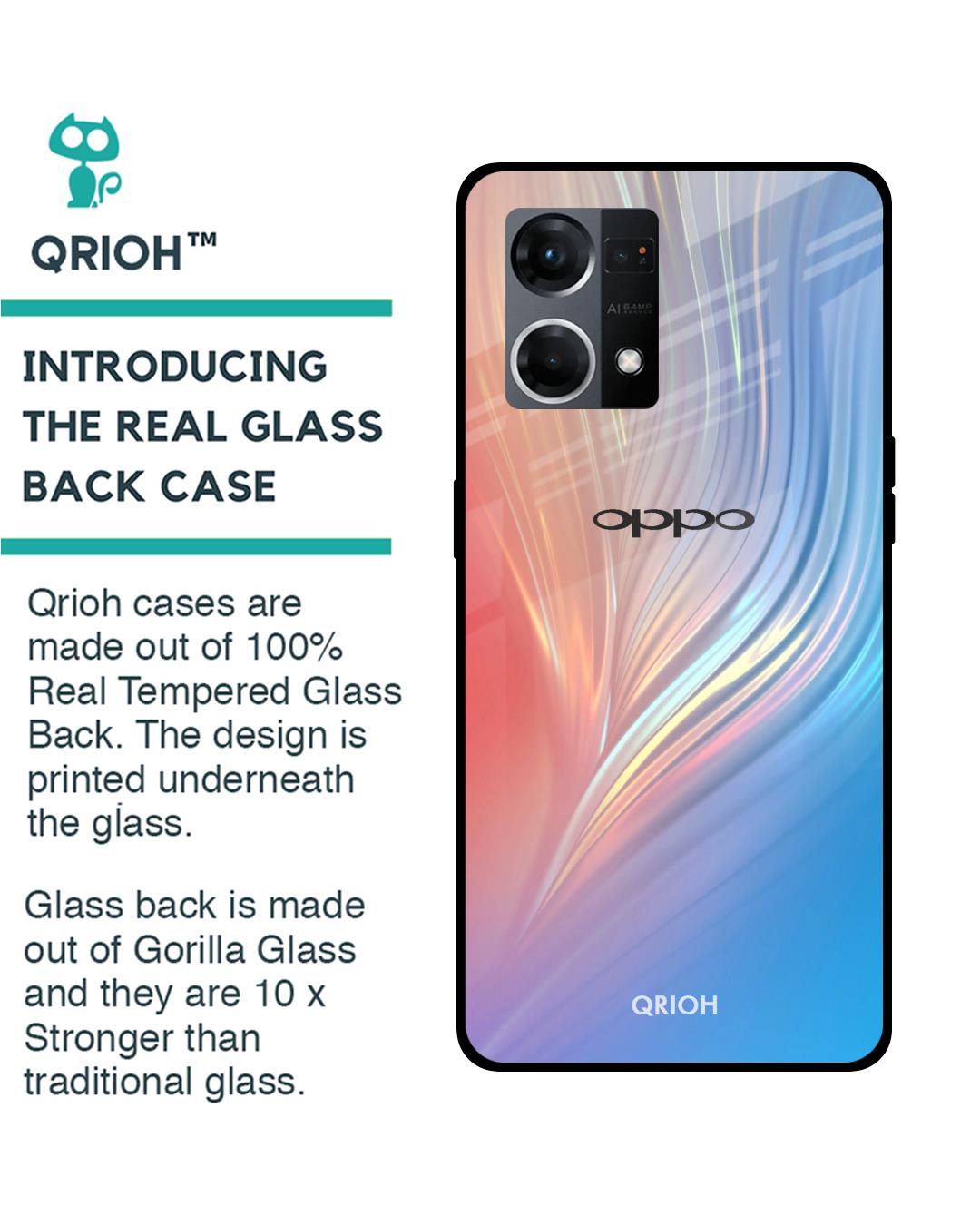 Shop Mystic Aurora Printed Premium Glass Cover for OPPO F21 Pro (Shockproof, Light Weight)-Back