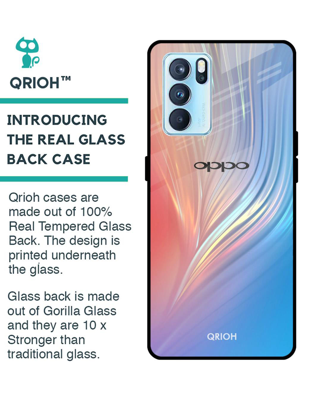 Shop Mystic Aurora Printed Premium Glass Cover for Oppo Reno 6 5G (Shock Proof, Lightweight)-Back