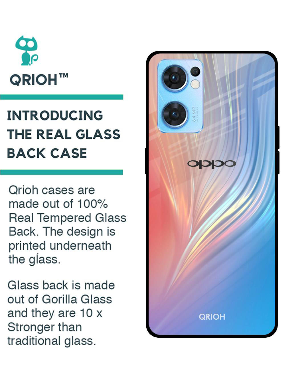 Shop Mystic Aurora Printed Premium Glass Cover for Oppo Reno 7 5G (Shock Proof, Lightweight)-Back