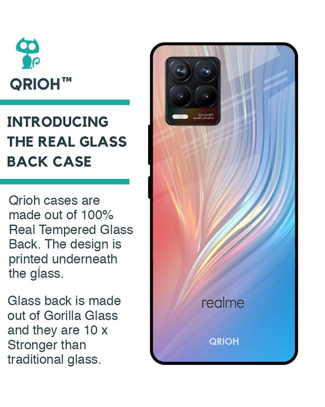 Shop Mystic Aurora Printed Premium Glass Cover for Realme 8 Pro (Shock Proof, Lightweight)-Back