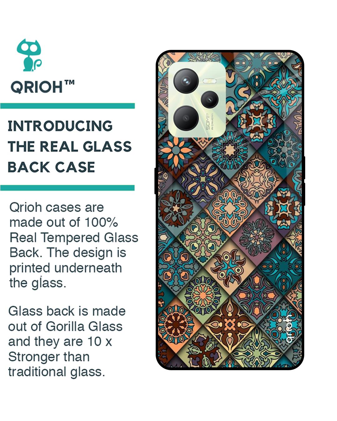 Shop Mystic Aurora Printed Premium Glass Cover for Realme C35 (Shockproof, Light Weight)-Back
