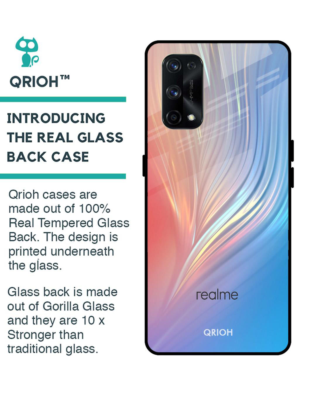Shop Mystic Aurora Printed Premium Glass Cover for Realme X7 (Shock Proof, Lightweight)-Back