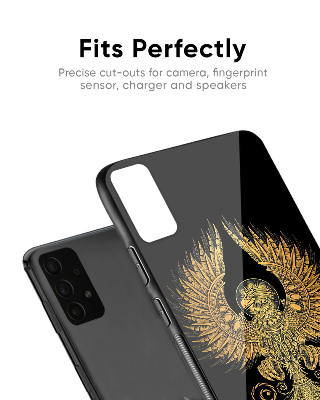 Shop Mythical Phoenix Art Premium Glass Case for Poco F5 5G (Shock Proof, Scratch Resistant)-Back