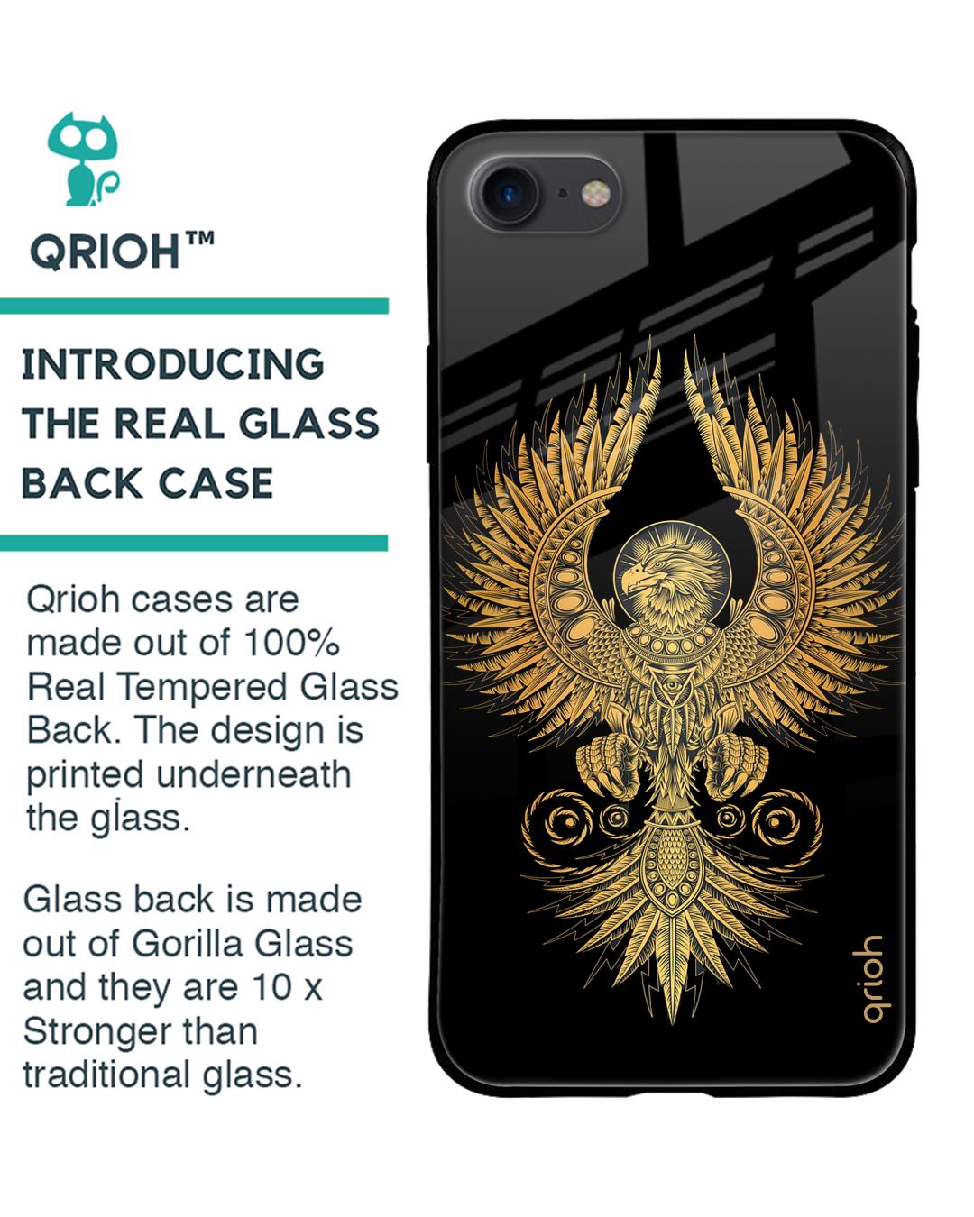 Shop Mythical Phoenix Art Printed Premium Glass Cover For iPhone 7 (Impact Resistant, Matte Finish)-Back