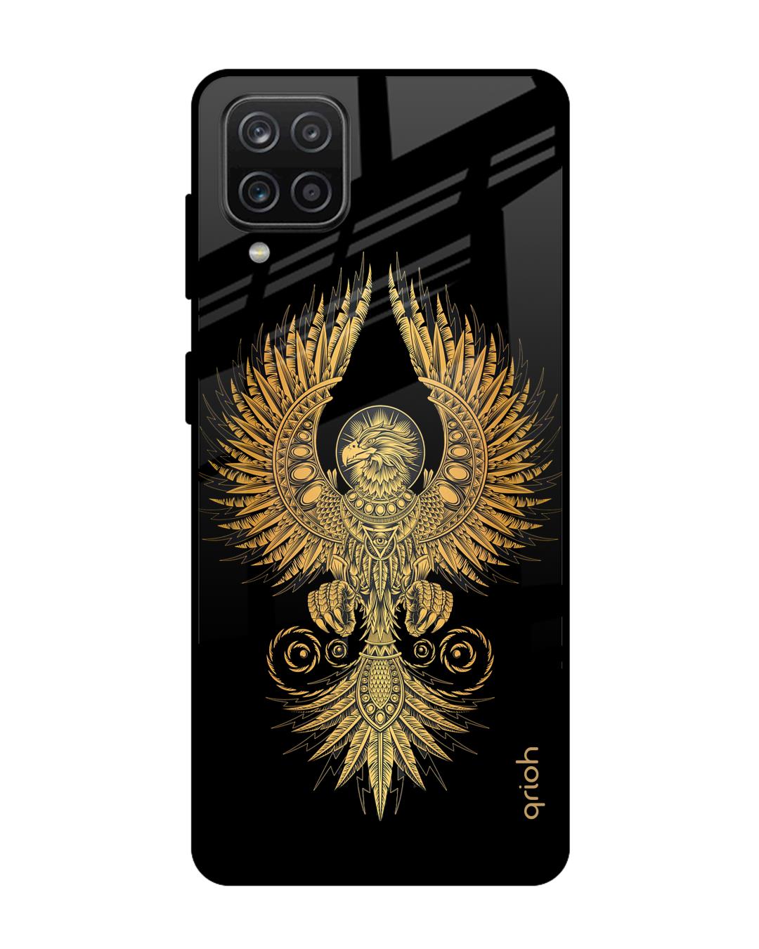 Shop Mythical Phoenix Art Printed Premium Glass Cover For  A12(Impact Resistant-Back