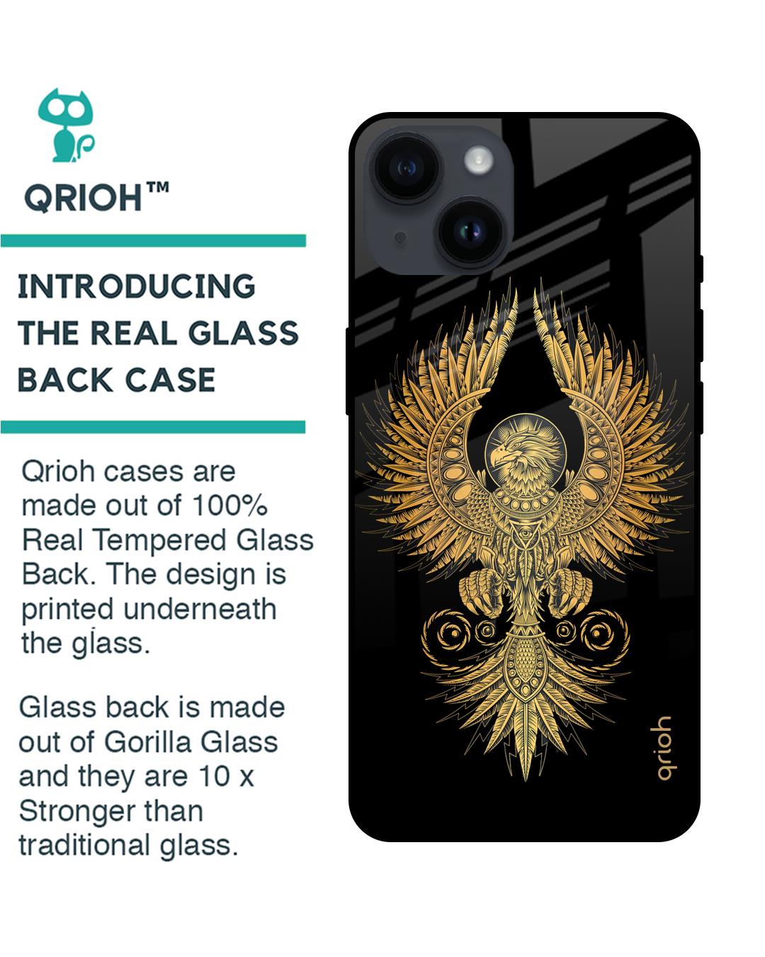 Shop Mythical Phoenix Art Printed Premium Glass Cover for Apple iPhone 14-Back