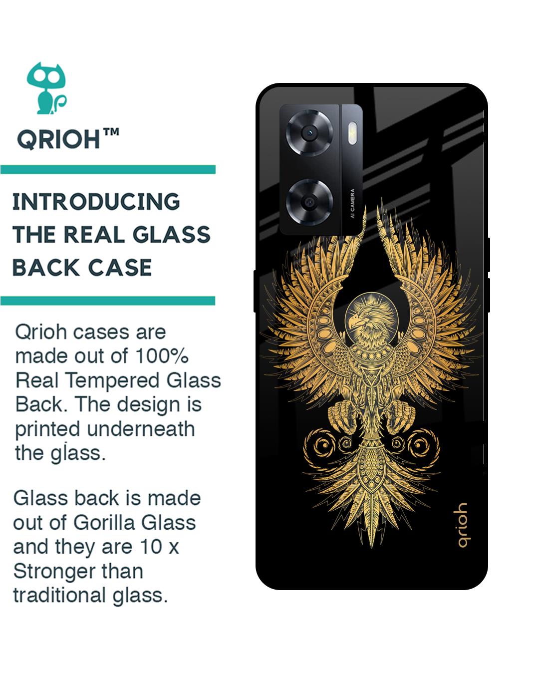 Shop Mythical Phoenix Art Printed Premium Glass Cover for Oppo A57 4G (Shock Proof, Scratch Resistant)-Back