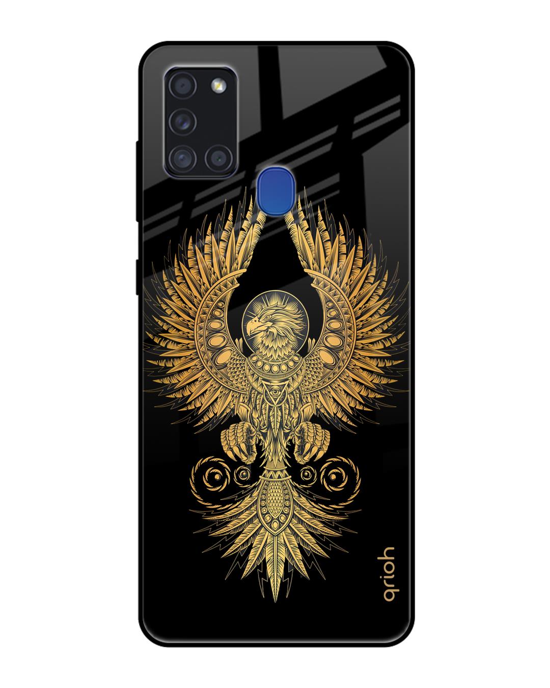 Shop Mythical Phoenix Art Printed Premium Glass Cover For Samsung Galaxy A21s(Impact Resistant-Back