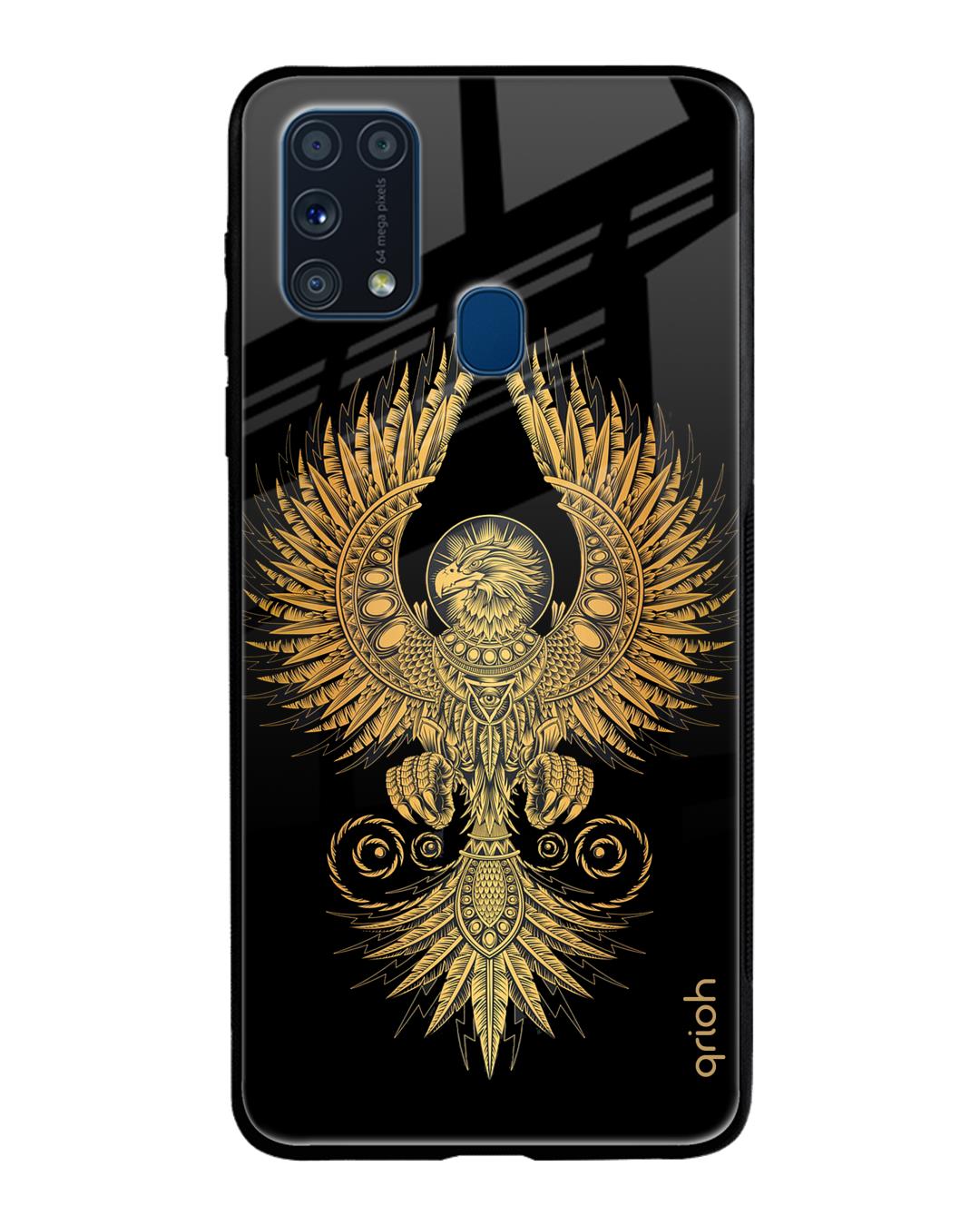 Shop Mythical Phoenix Art Printed Premium Glass Cover For Samsung Galaxy M31(Impact Resistant-Back