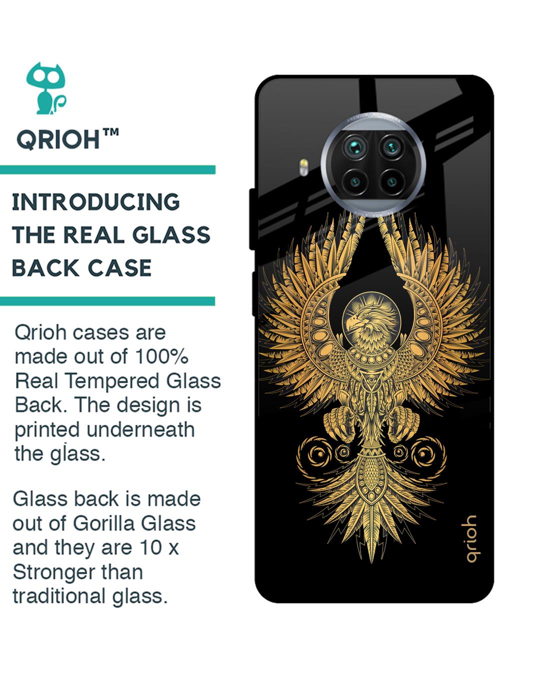 Shop Mythical Phoenix Art Printed Premium Glass Cover For Xiaomi Mi 10i 5G (Matte Finish)-Back