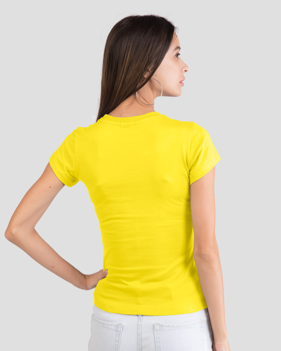 Shop Namaste Line Half Sleeve T-Shirt Pineapple Yellow-Back