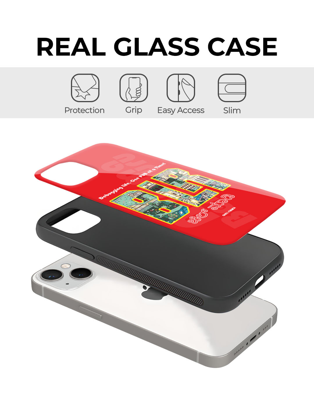 Shop Namma Bengaluru Premium Glass Cover for Apple iPhone 14-Back