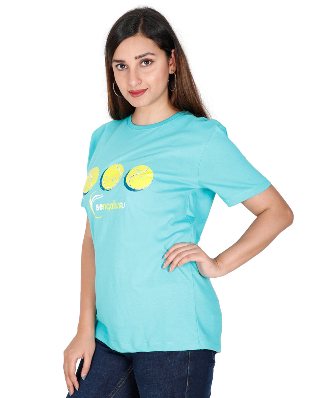 Shop Unisex Green Tennis Ball Typography Cotton T-shirt-Back