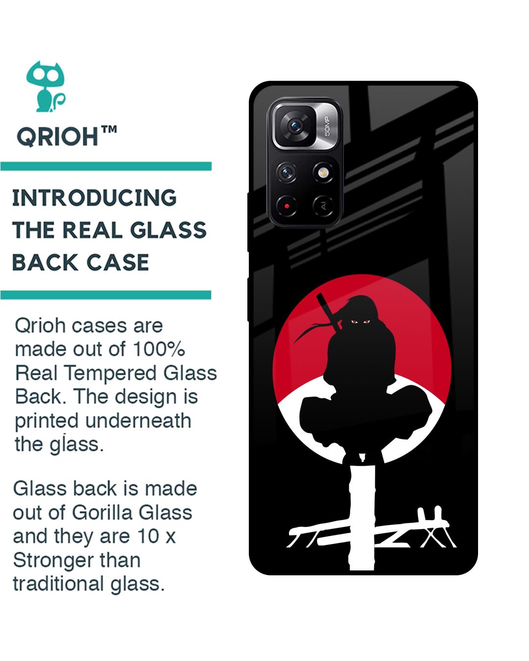 Shop Naruto Illustration Premium Glass Case for Redmi Note 11T 5G (Shock Proof,Scratch Resistant)-Back