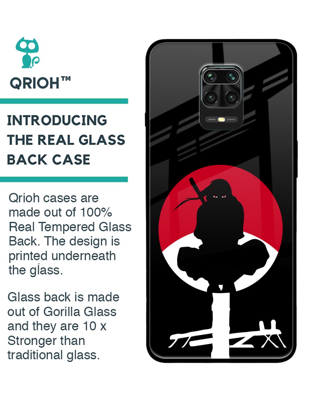Shop Naruto Illustration Premium Glass Case for Redmi Note 9 Pro Max (Shock Proof,Scratch Resistant)-Back