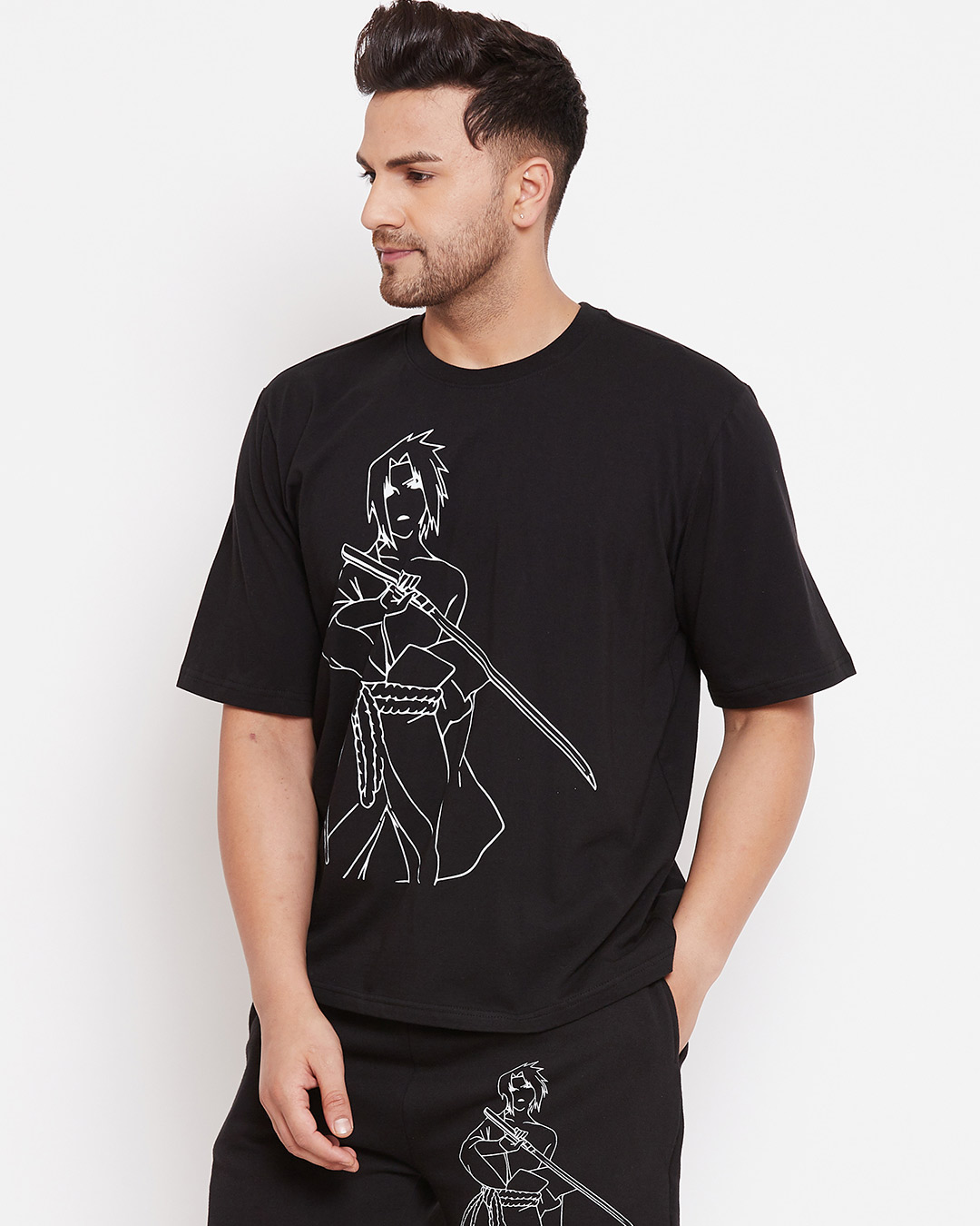 Shop Naruto Oversized Graphic T-shirt-Back