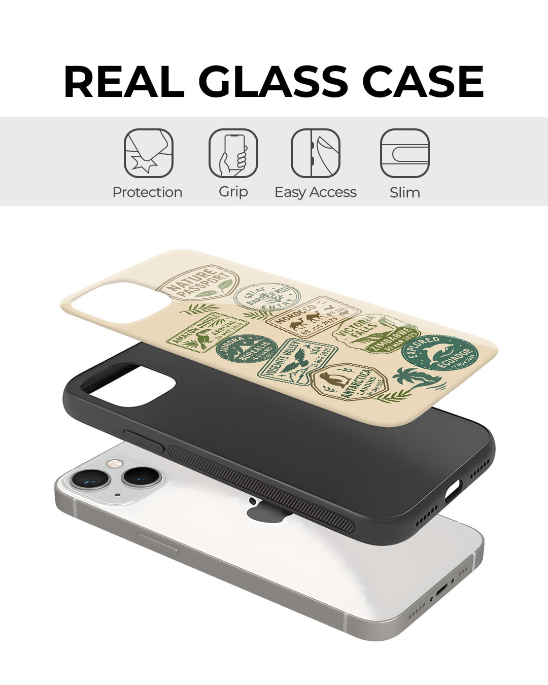 Shop Nature Premium Glass Cover for Apple iPhone 13-Back