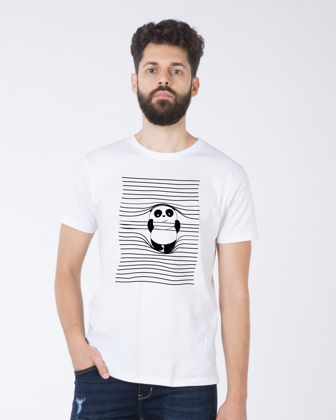 Shop Naughty Panda Half Sleeve T-Shirt-Back