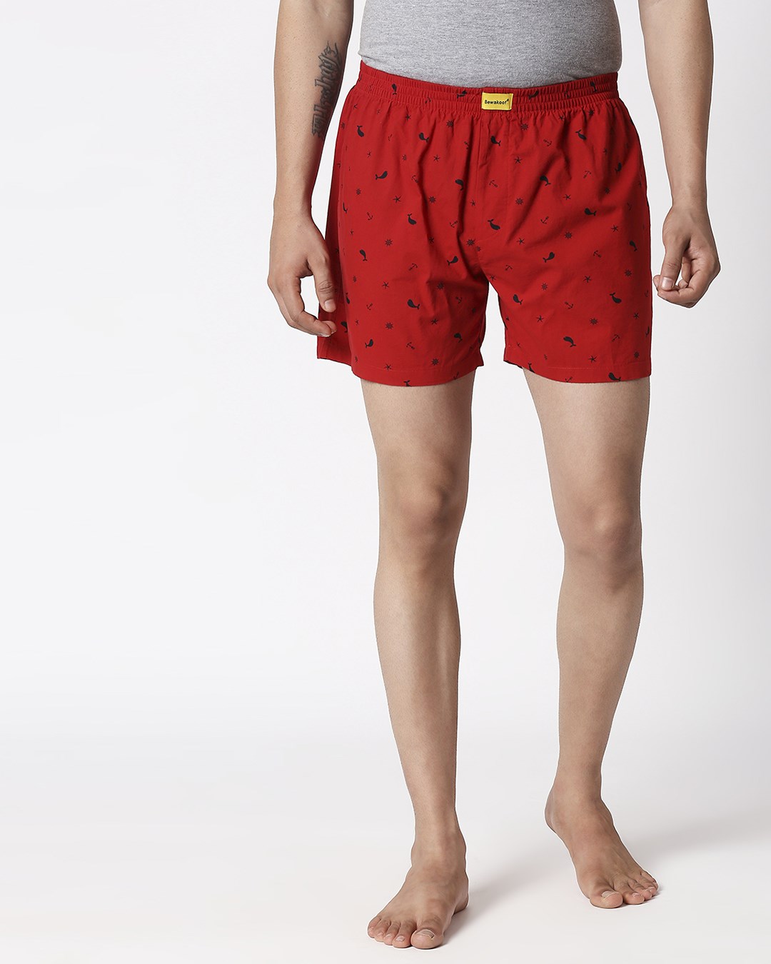 Shop Nautical Print Red Boxers-Back
