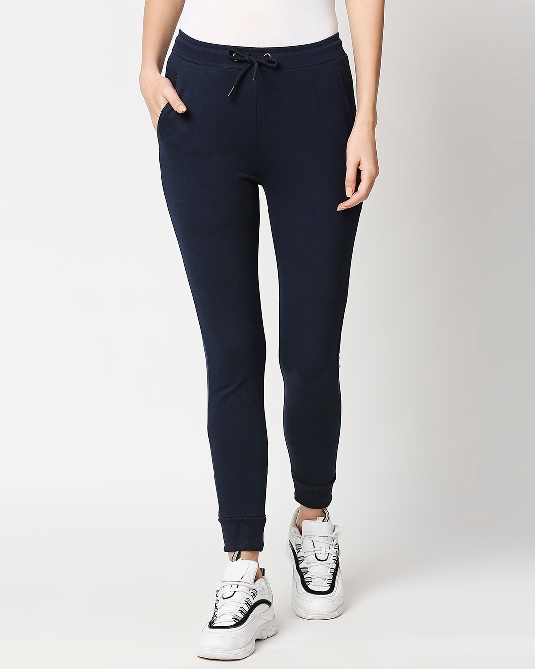 Shop Women's Blue Casual Slim Fit Joggers-Back