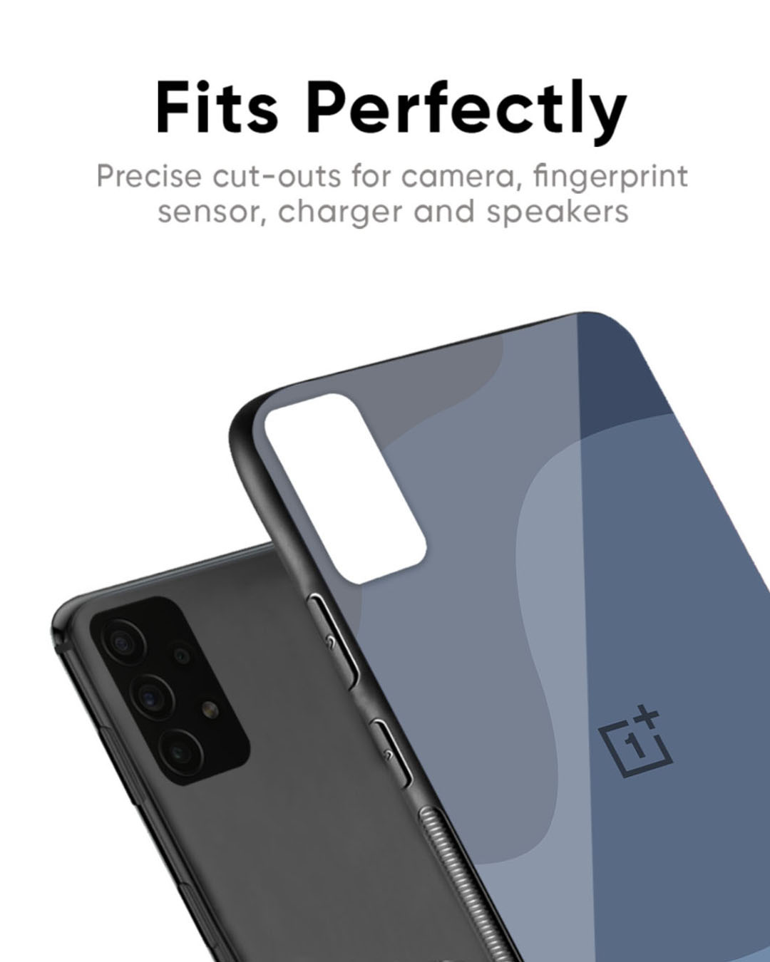 Shop Navy Blue Ombre Premium Glass Case for OnePlus 7T (Shock Proof, Scratch Resistant)-Back