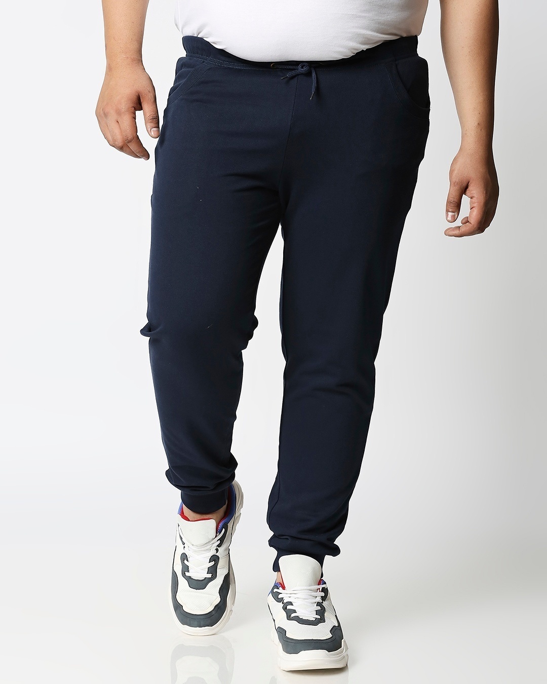 Shop Men's Blue Plus Size Casual Joggers-Back