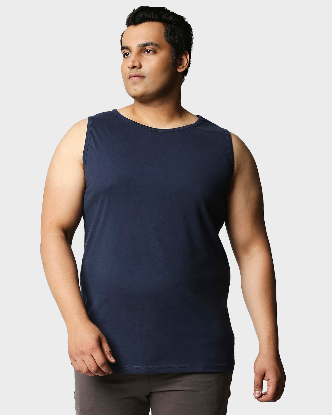 Shop Men's Navy Blue Plus Size Vest-Back