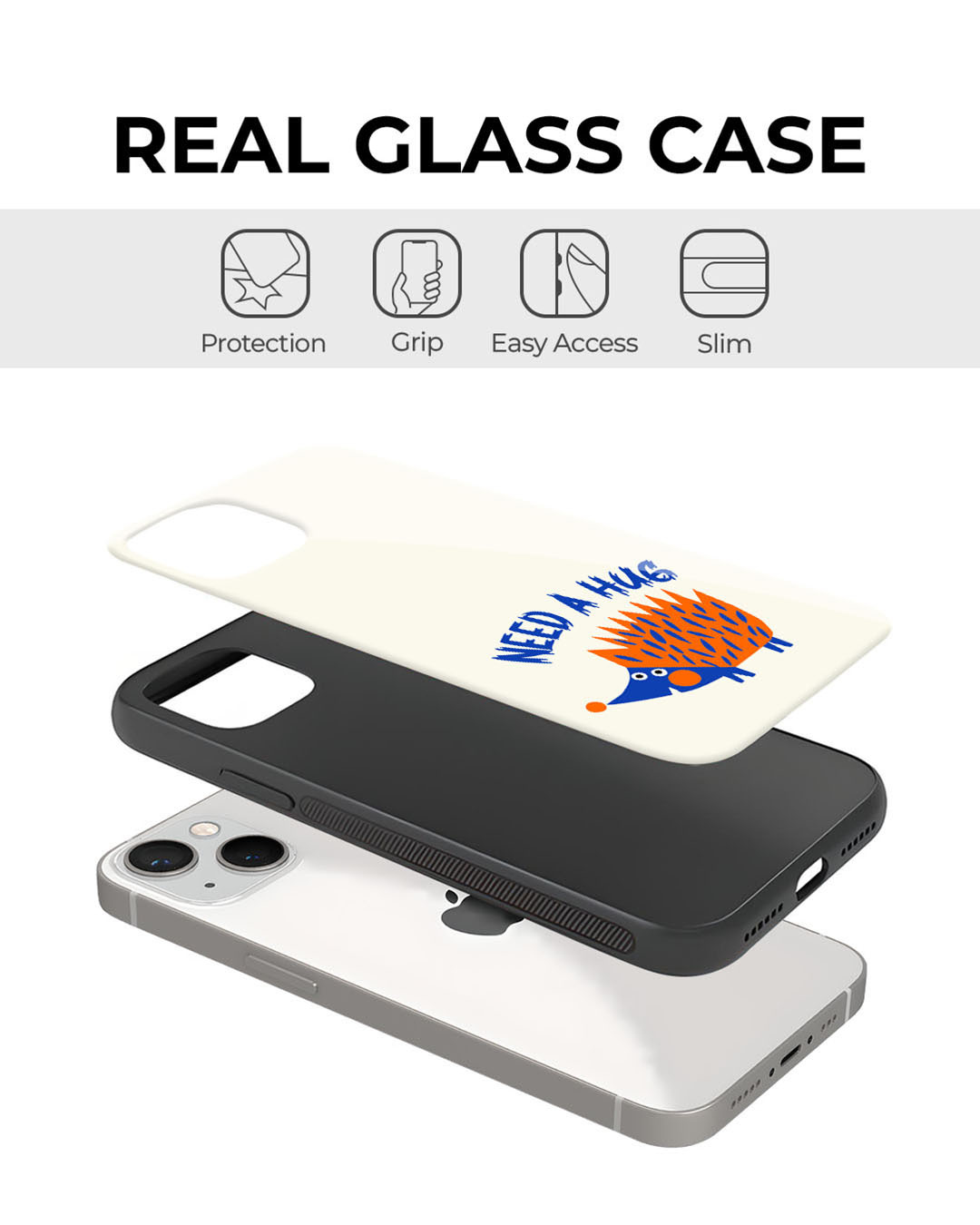 Shop Need A Hug Premium Glass Cover for Apple iPhone 11-Back