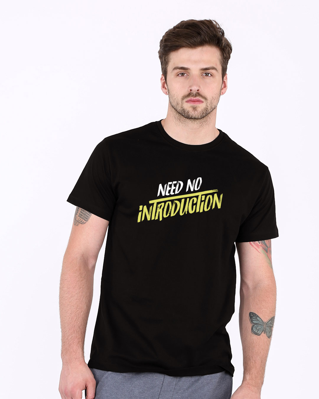 Buy Need No Introduction Half Sleeve T-Shirt for Men black Online at ...