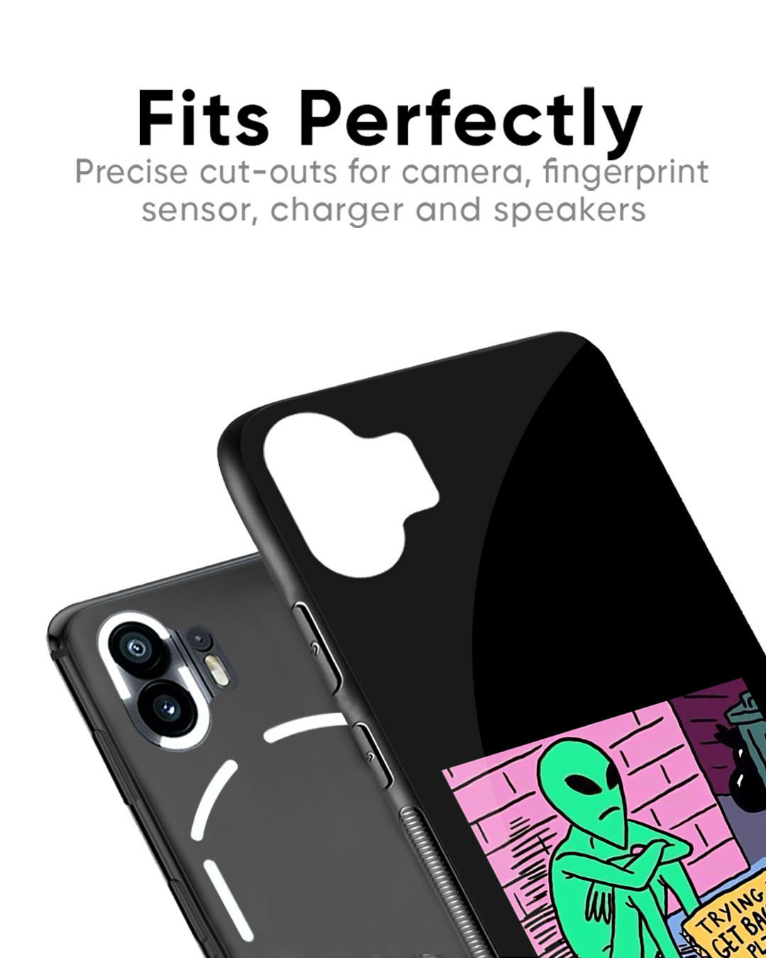 Shop Needy Alien Premium Glass Case for Nothing Phone (1) (Shock Proof, Scratch Resistant)-Back