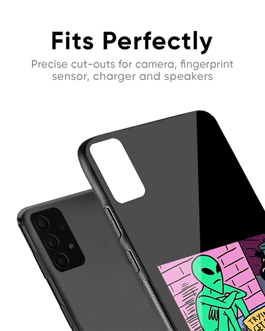 Shop Needy Alien Premium Glass Case for OnePlus 8T (Shock Proof, Scratch Resistant)-Back