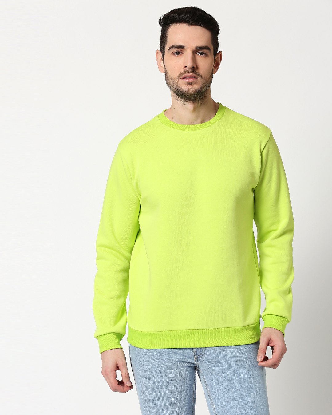 Shop Men's Neon Green Sweater-Back