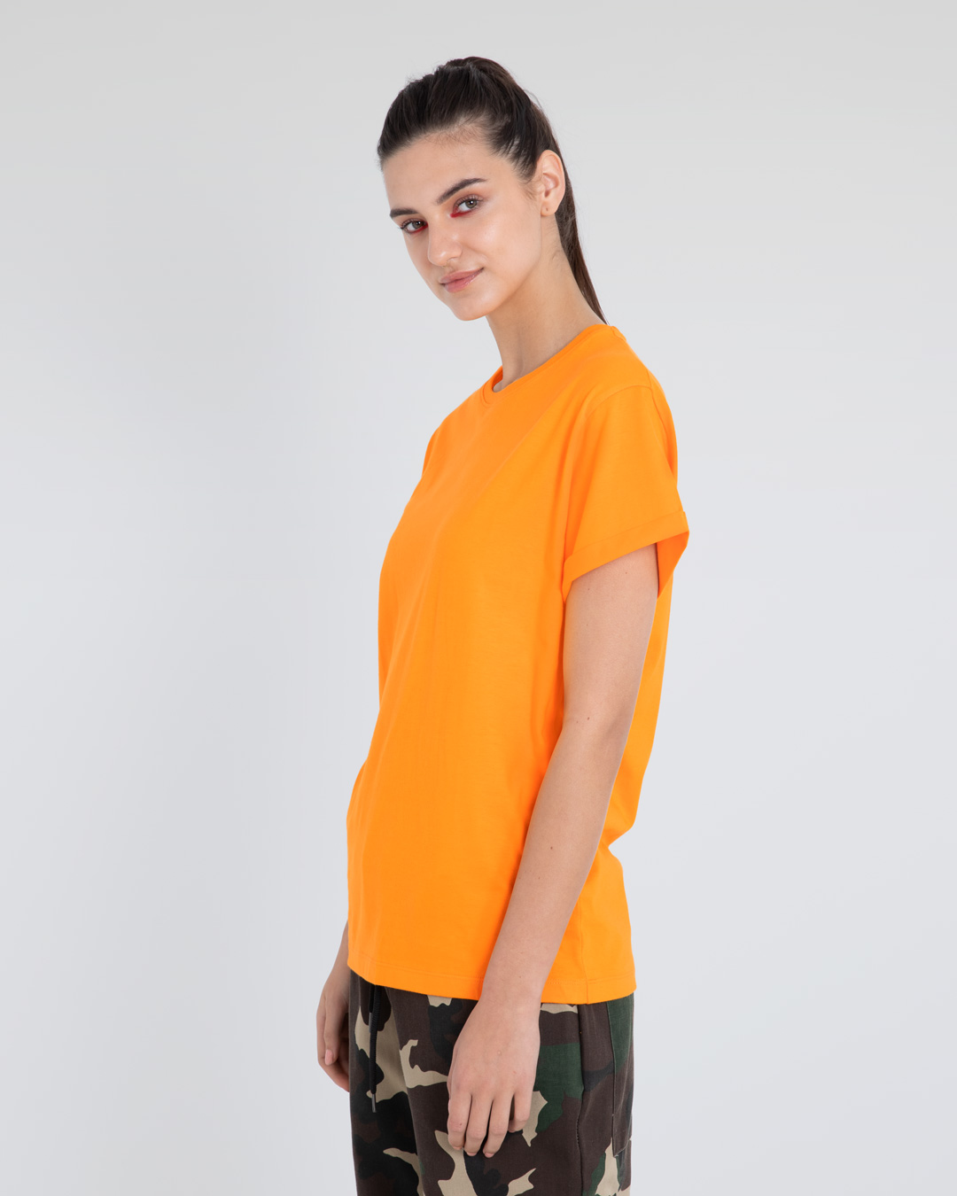 Shop Neon Orange Boyfriend T-Shirt-Back