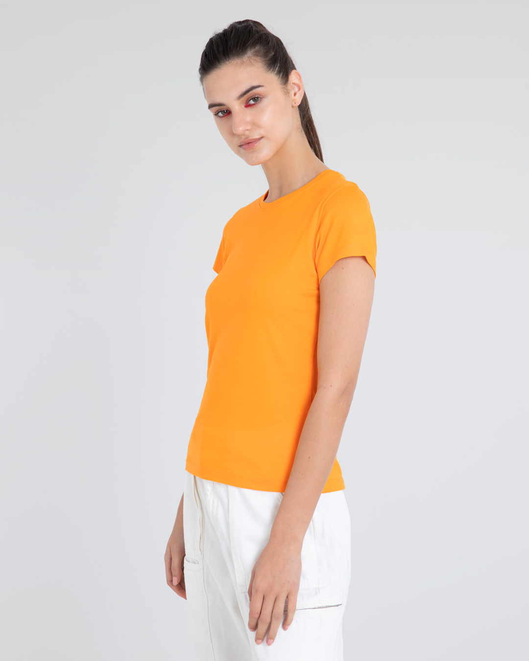 Shop Neon Orange Half Sleeve T-Shirt-Back