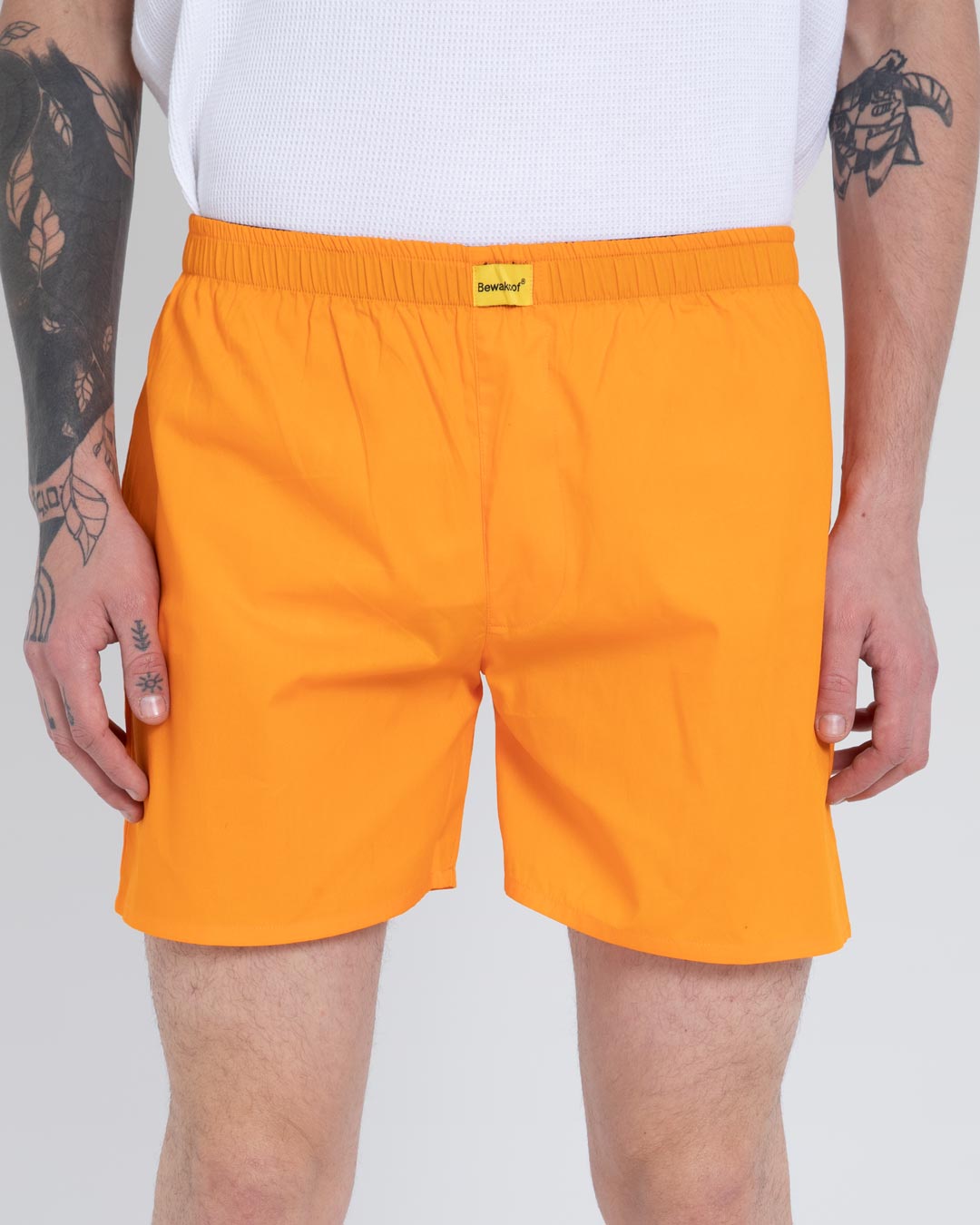 Shop Neon Orange Plain Boxer-Back