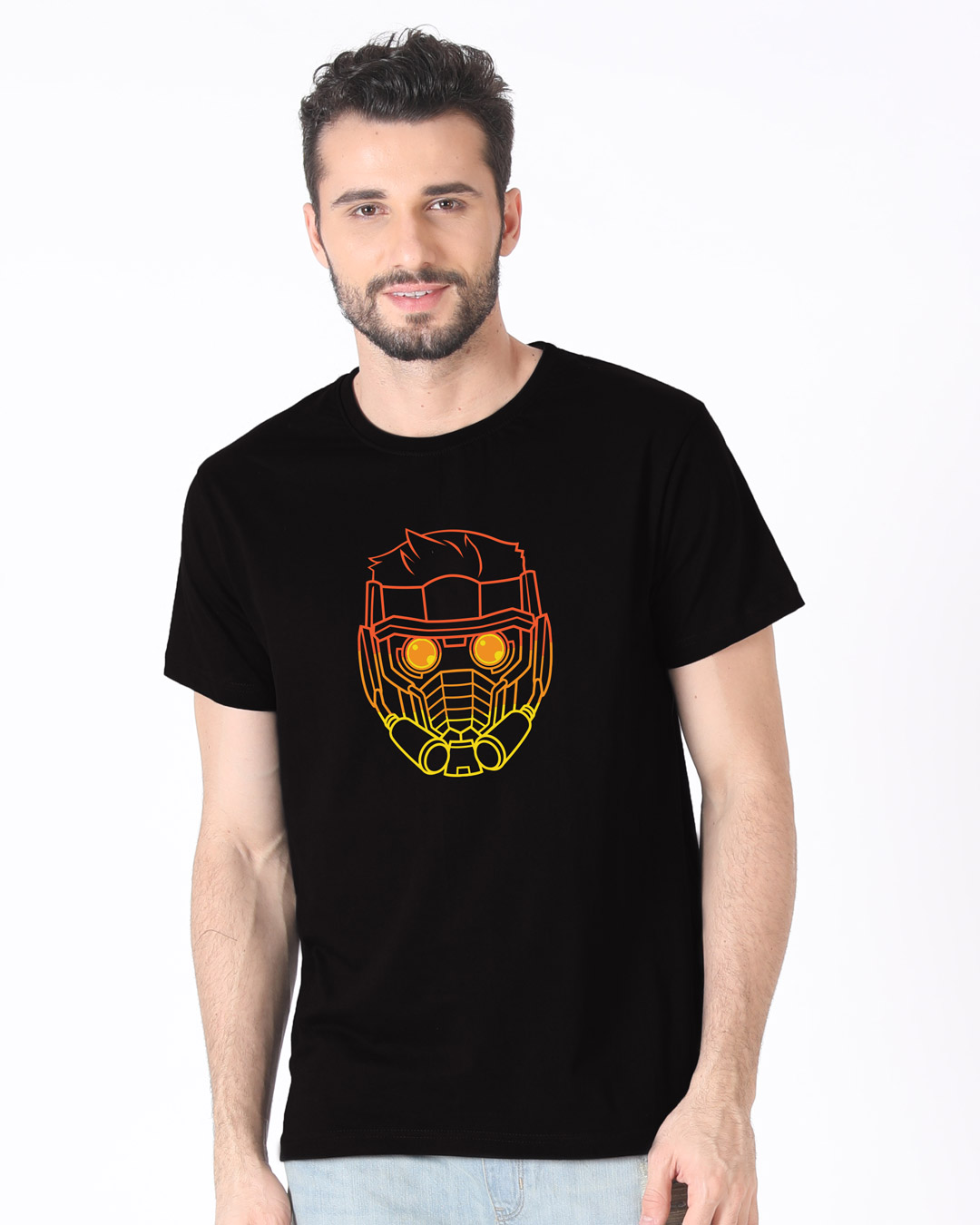 Shop Neon Star Lord Half Sleeve T-Shirt (GOTGL)-Back