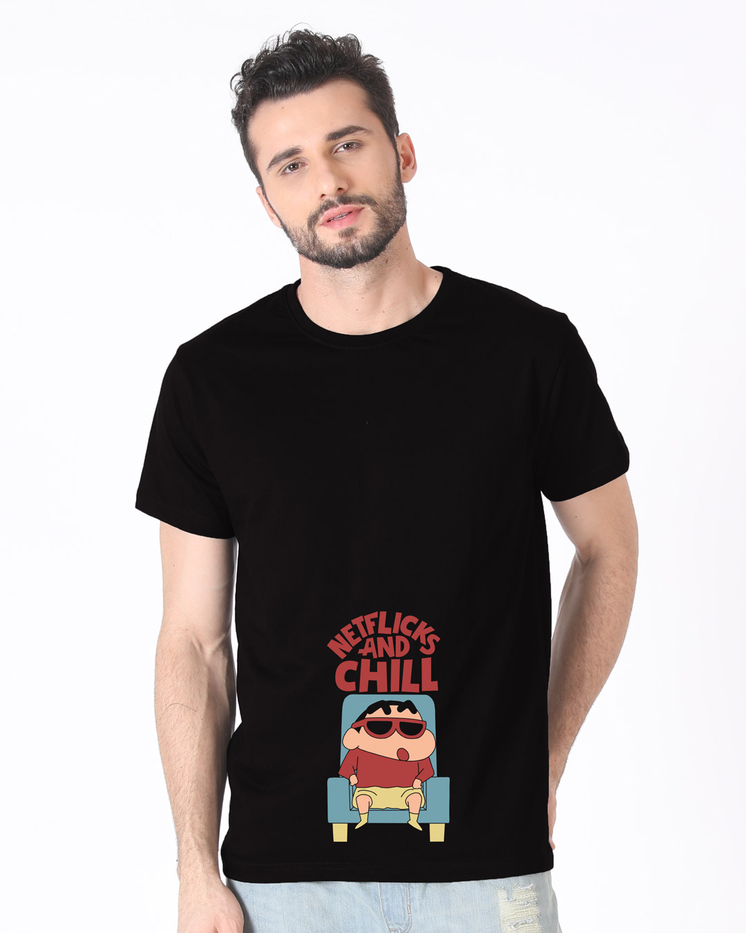 Shop Netflicks Half Sleeve T-Shirt-Back