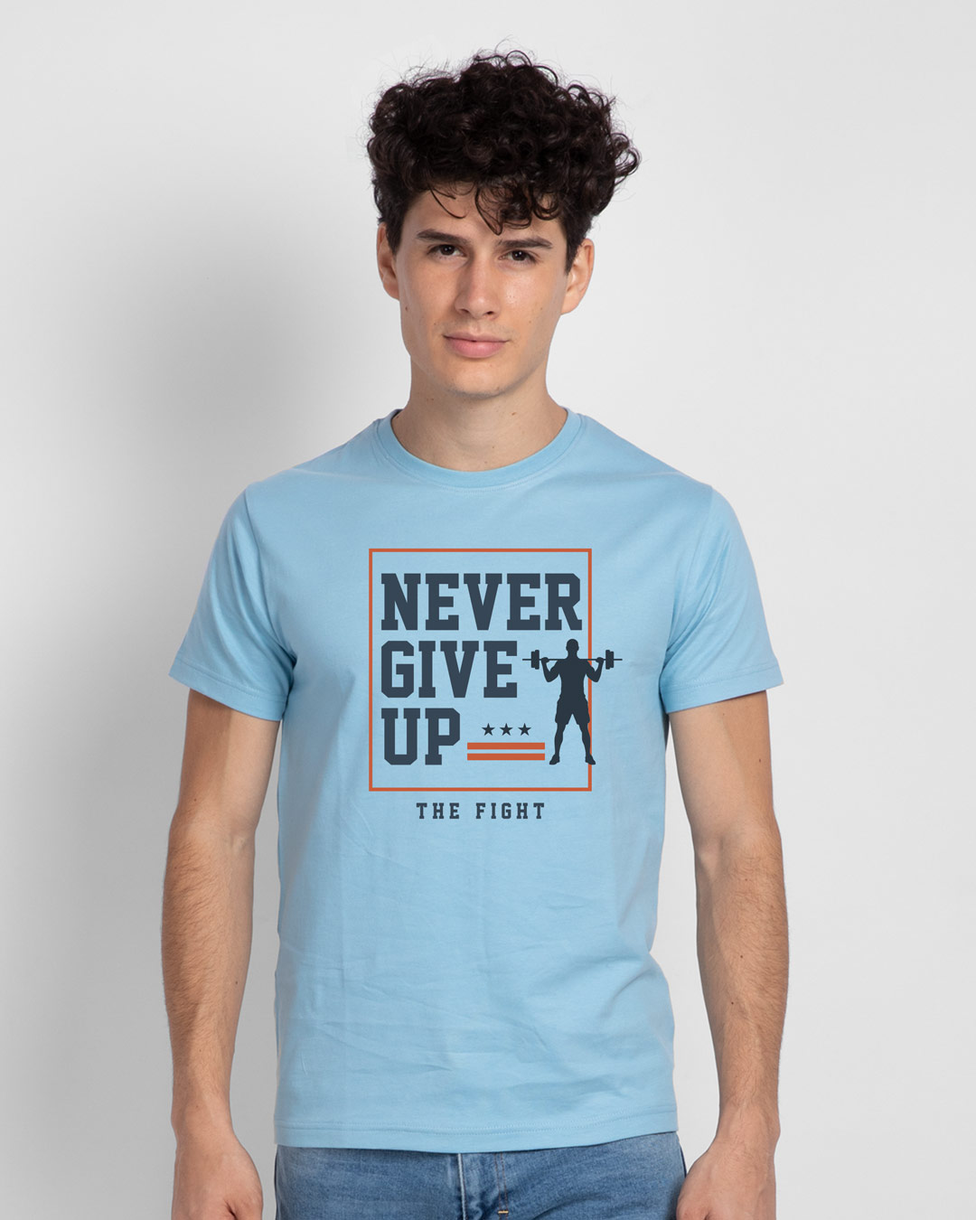 Buy Never Give Up! Half Sleeve T-Shirt Online at Bewakoof