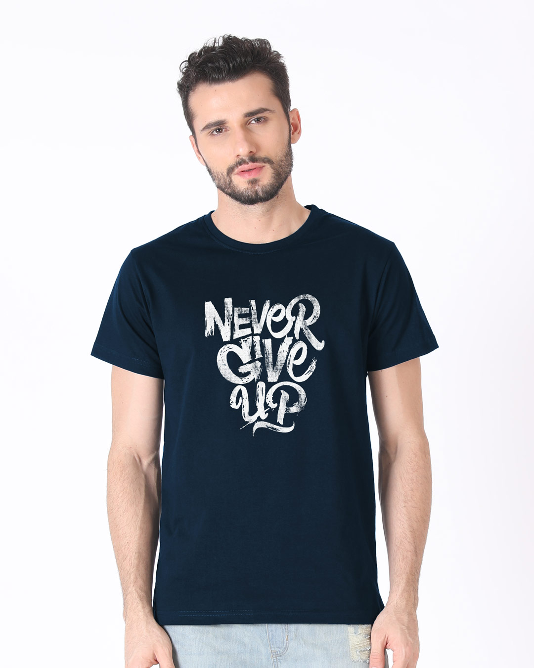 Shop Never Give Up Half Sleeve T-Shirt-Back