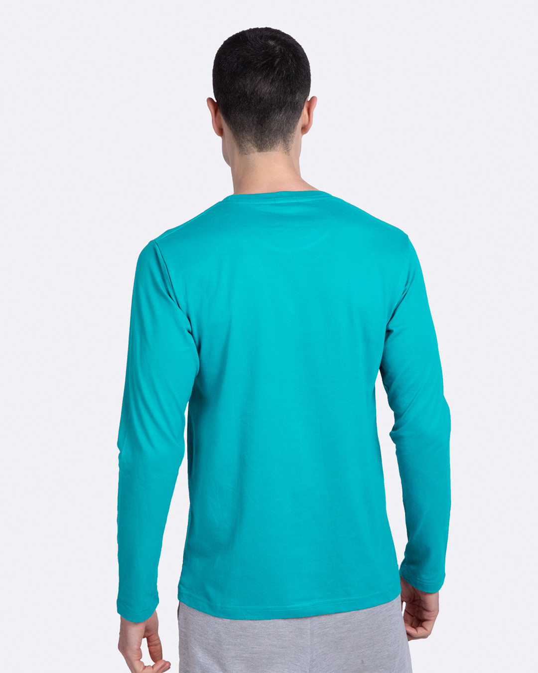 Shop Never Mind Stripe Full Sleeve T-Shirt Tropical Blue-Back