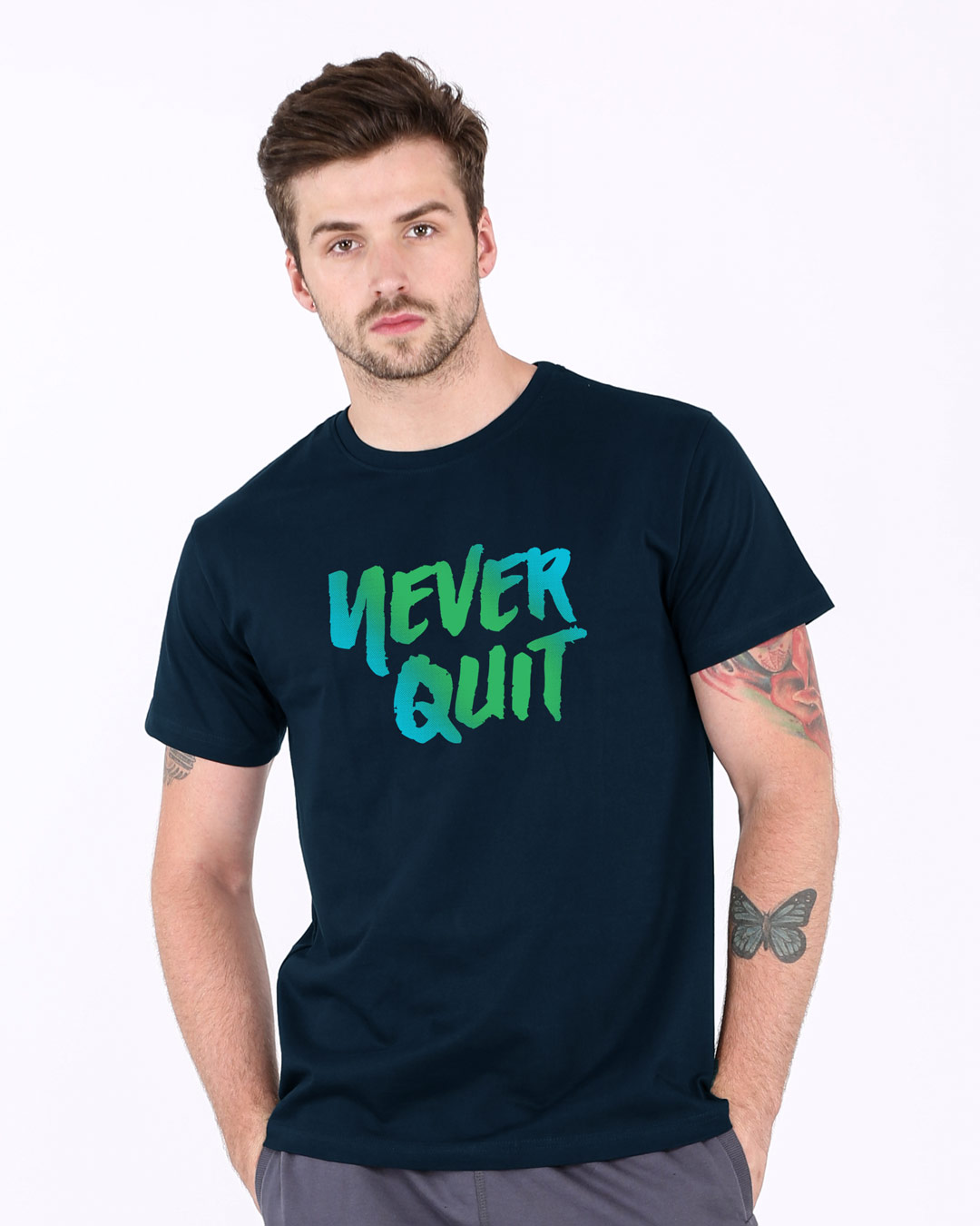 Shop Never Quit Half Sleeve T-Shirt-Back