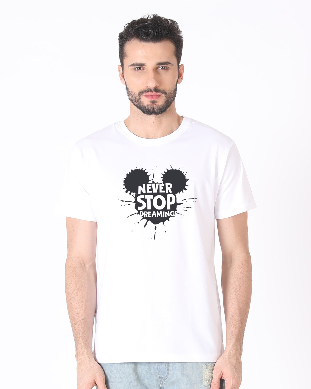 Shop Never Stop Dreaming Mickey Half Sleeve T-Shirt (DL)-Back