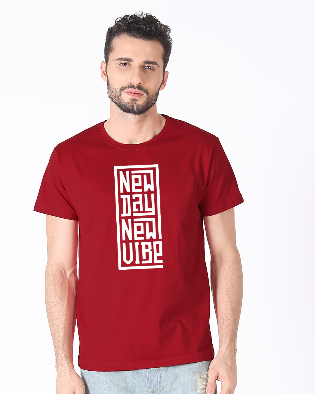 Shop New Day New Vibe Half Sleeve T-Shirt-Back