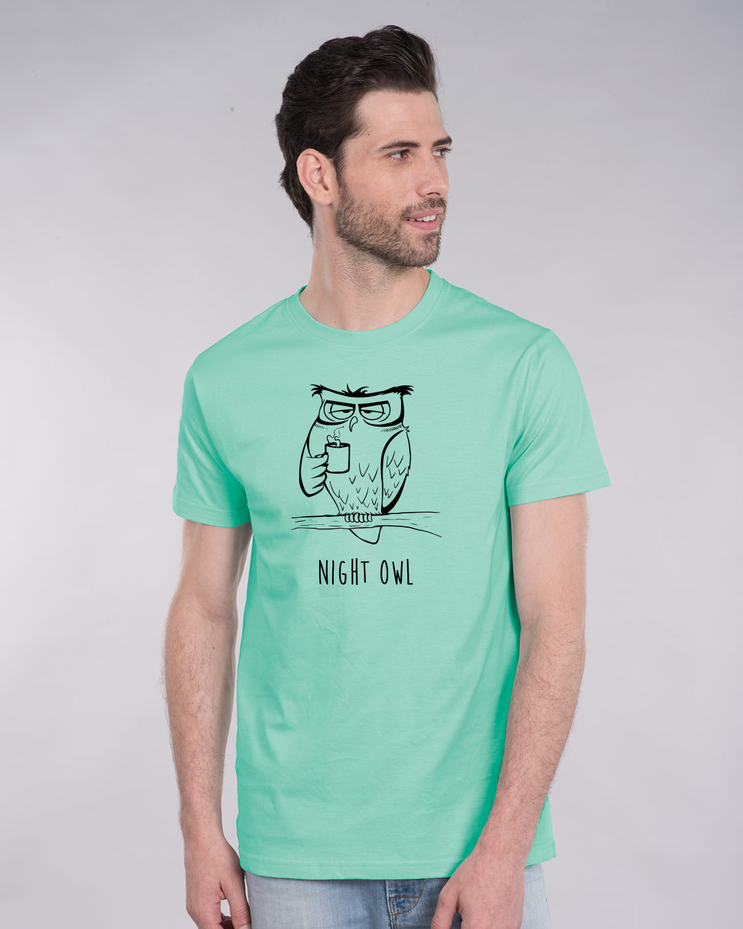 Shop Night Bird Half Sleeve T-Shirt-Back