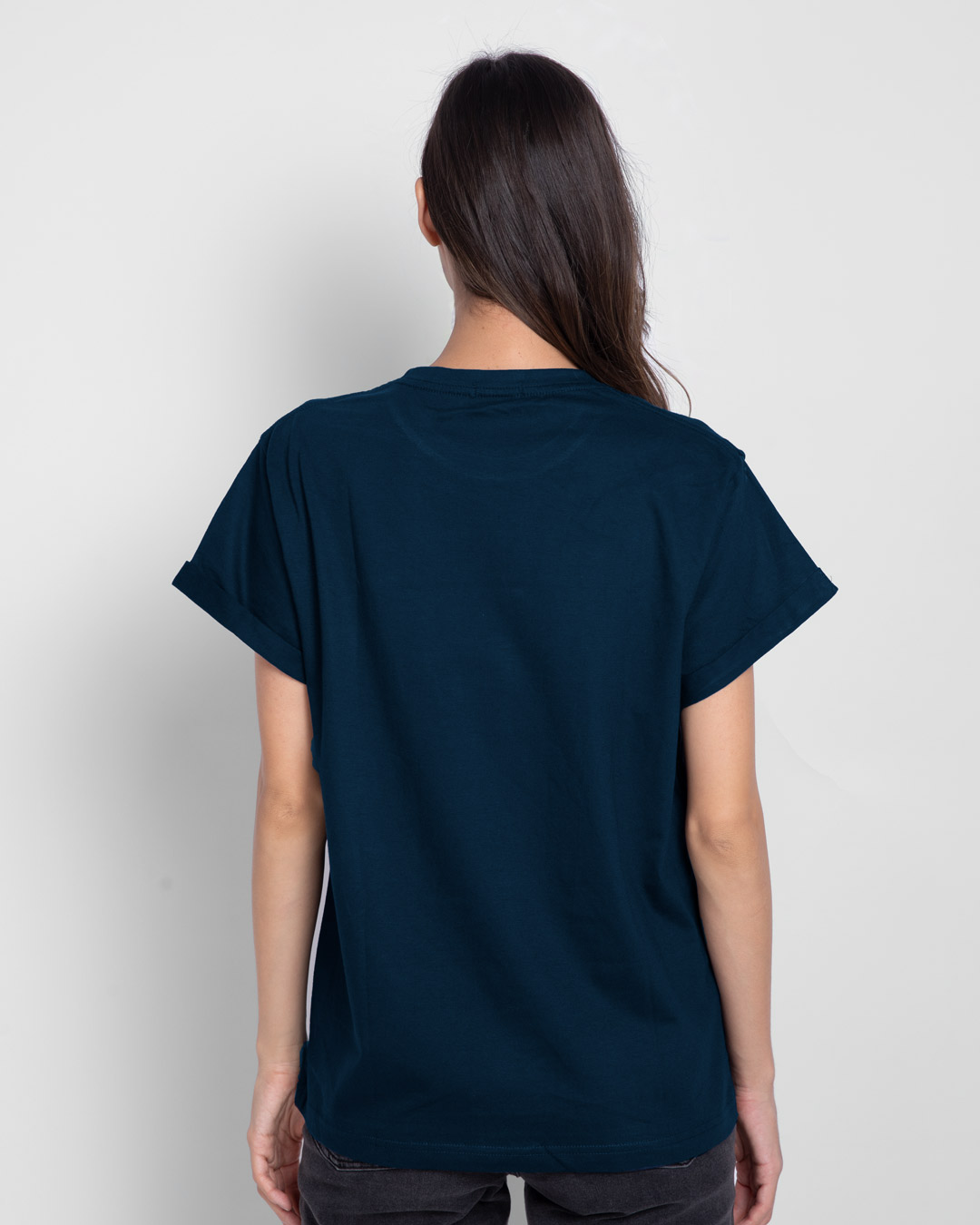 Shop Ninja Pocket Boyfriend T-Shirt Navy Blue-Back