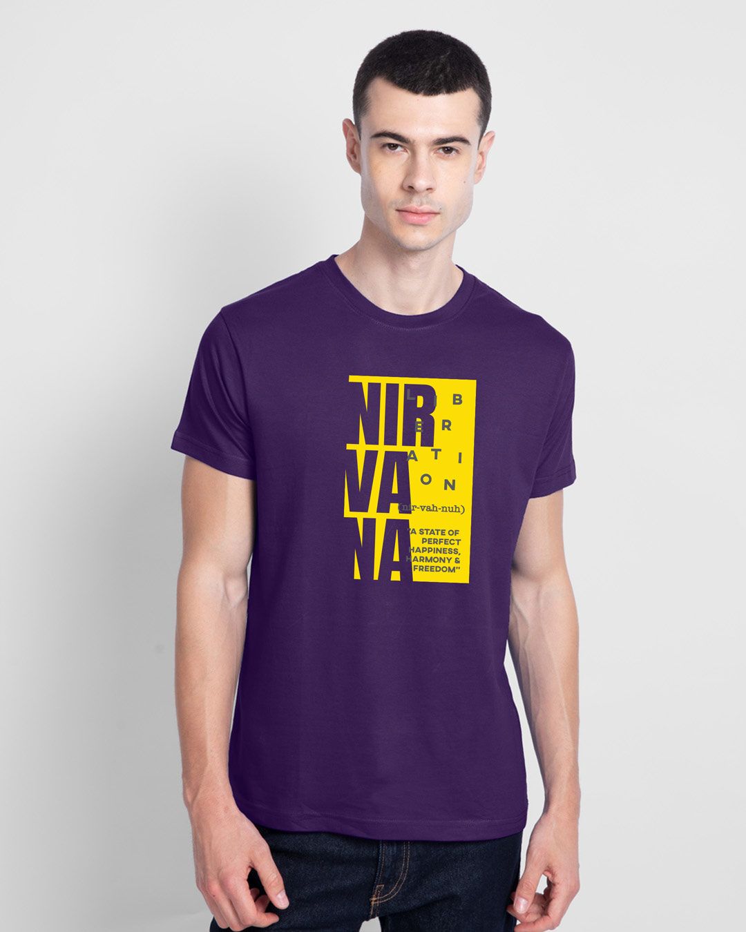 

Nir vah nuh Half Sleeve T-Shirt Parachute Purple Men' Printed T-Shirts Bewakoof.com