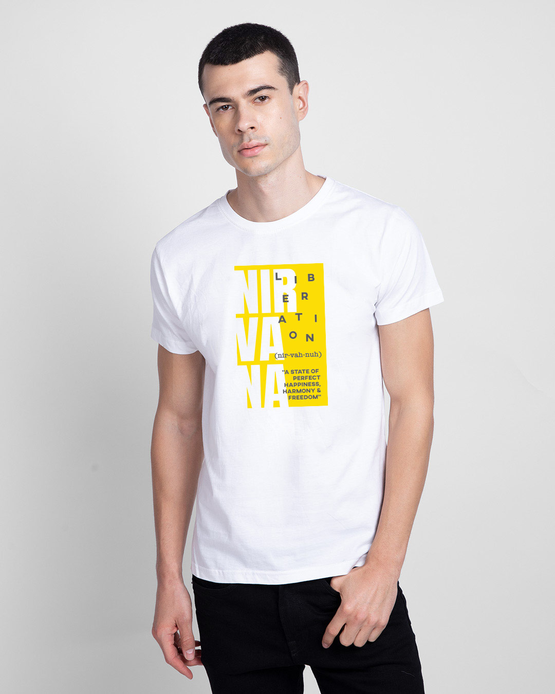 

Nir vah nuh Half Sleeve T-Shirt White Men' Printed T-Shirts Bewakoof.com