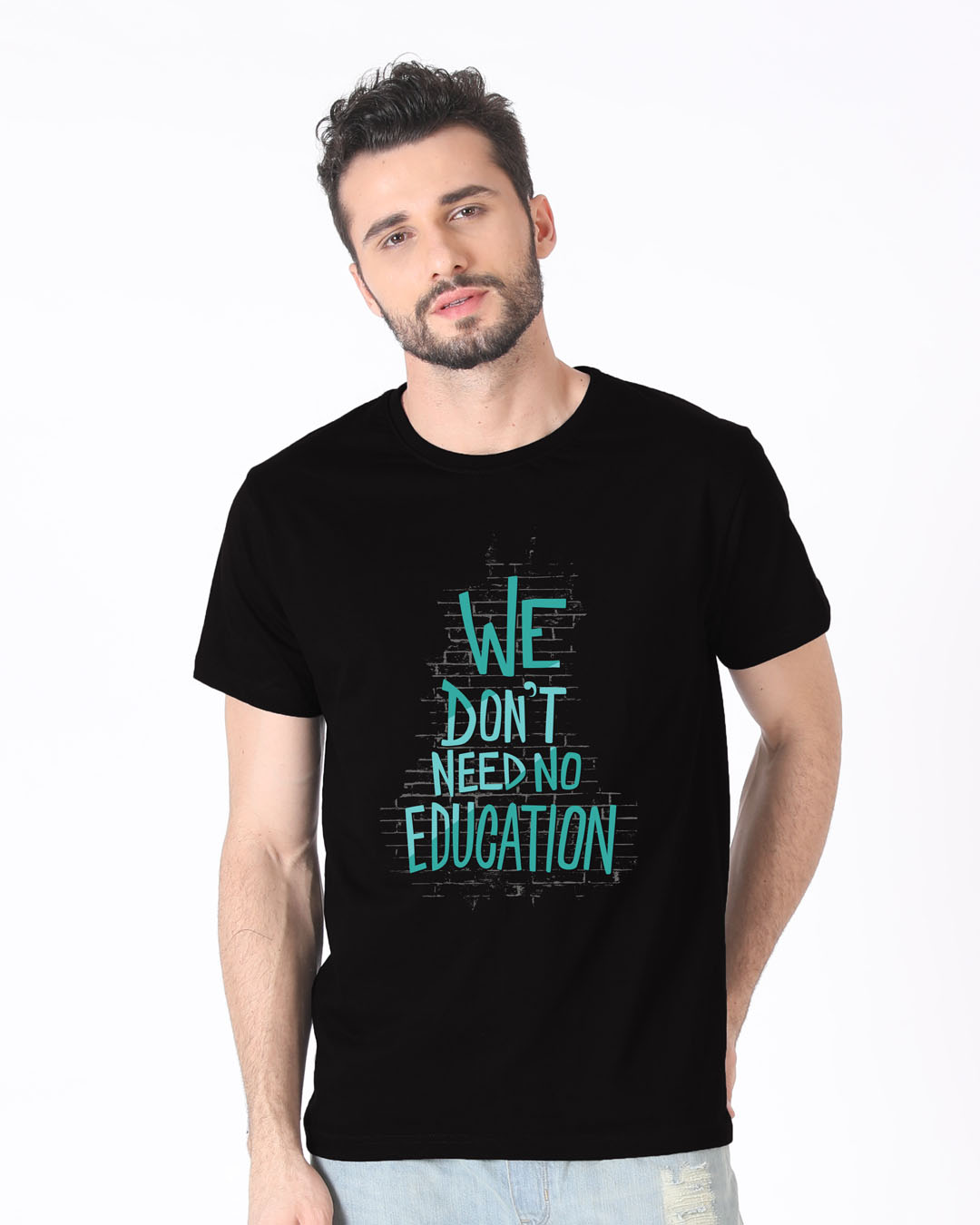 Shop No Education Half Sleeve T-Shirt-Back