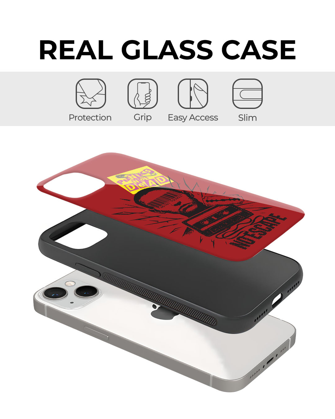 Shop No Escape Premium Glass Cover for Apple iPhone 13 mini-Back